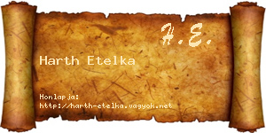 Harth Etelka névjegykártya